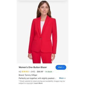 TOMMY HILFIGER Red Knit Blazer